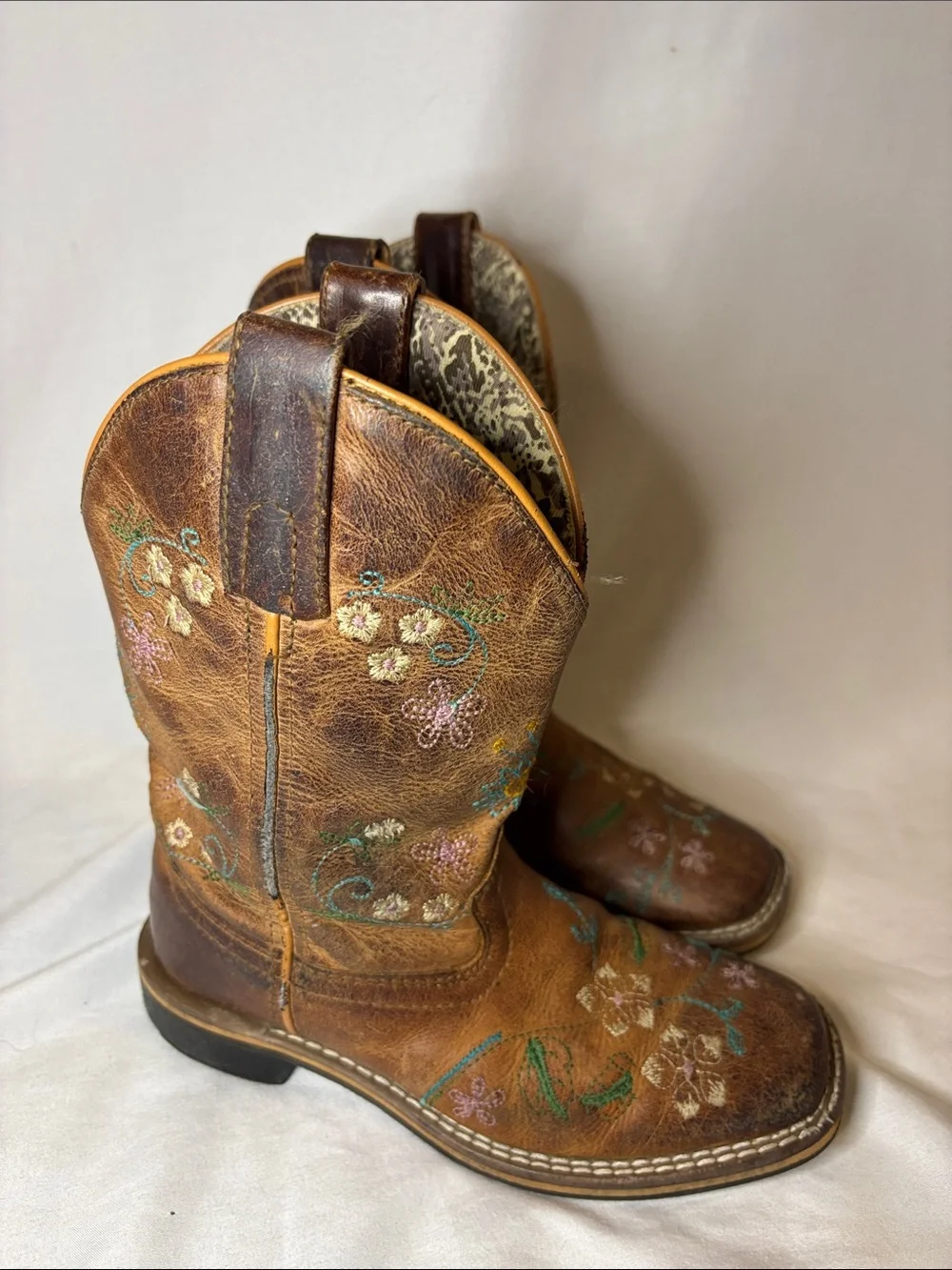 Smoky Mountain Embroidered Floralie Western Boots Square Toe Girls 12.5
